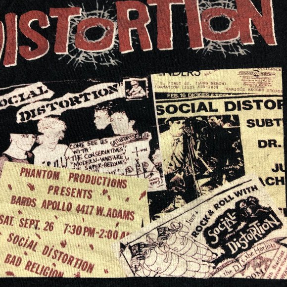 Social Distortion Shirt Men's Medium Black Graphic Print Short Sleeve Y2K Punk - Picture 3 of 12